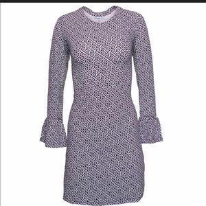 IBKUL Ribbon Candy Black White Long Sleeve Dress
